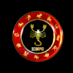 The Scorpion is centered in a zodiacal wheel.